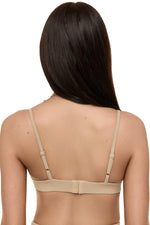 Model wearing Formation Xali Bralette in desert, back view showing adjustable straps and adjustable under band